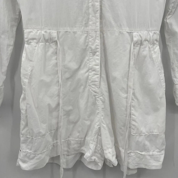 XiRENA White Long Sleeve Romper Button Up Drawstring Waist Lightweight Size XS - Picture 5 of 10